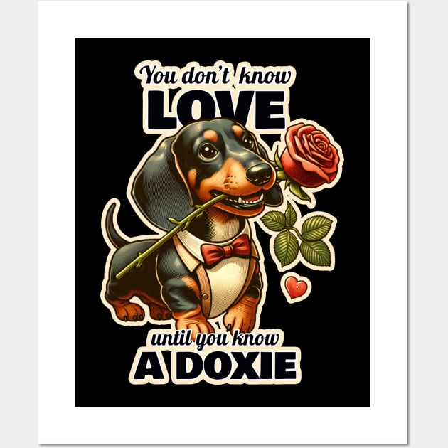 Dachshund Valentine's day Wall Art by k9-tee